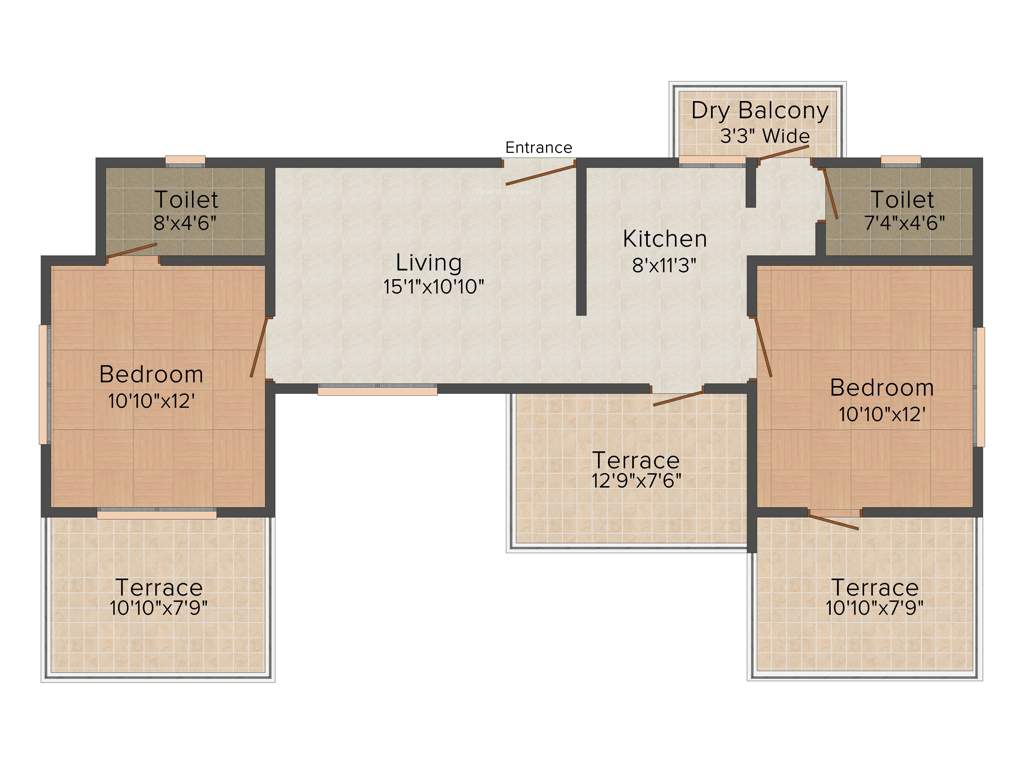 Taneshq Lemon Blossom (2BHK+2T (1,090 sq ft) 1090 sq ft)
