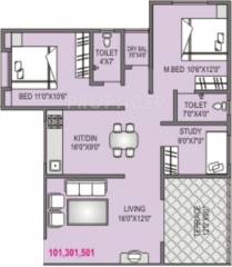 A P Akshay Flora (2BHK+2T (1,140 sq ft)   Study Room 1140 sq ft)