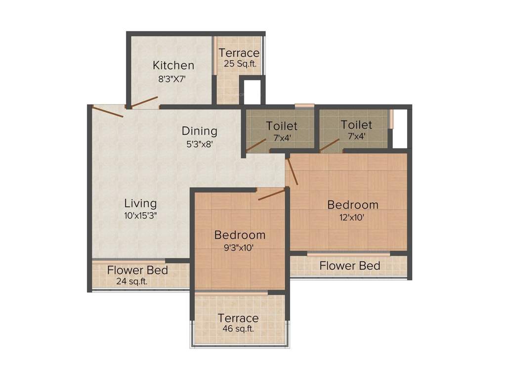 Ami Planet Mercury (2BHK+2T (995 sq ft) 995 sq ft)