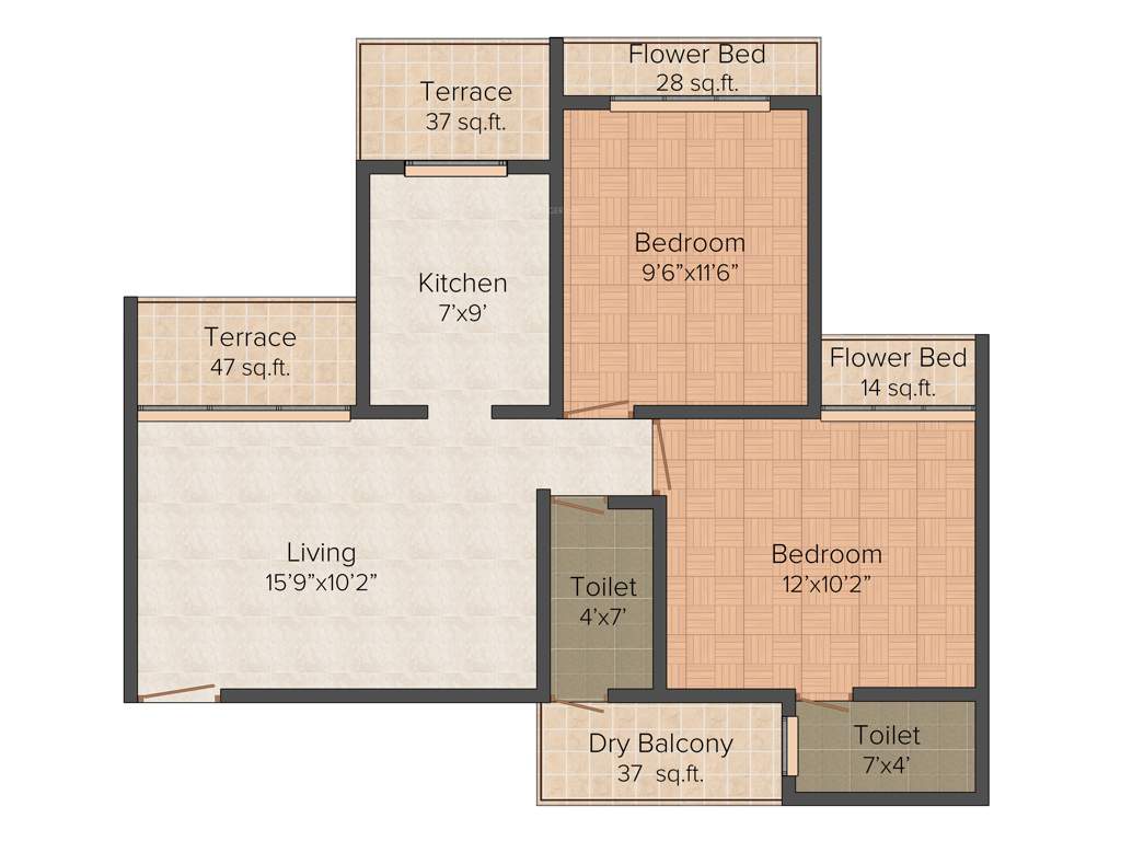 Mahaavir Heights (2BHK+2T (1,022 sq ft) 1022 sq ft)