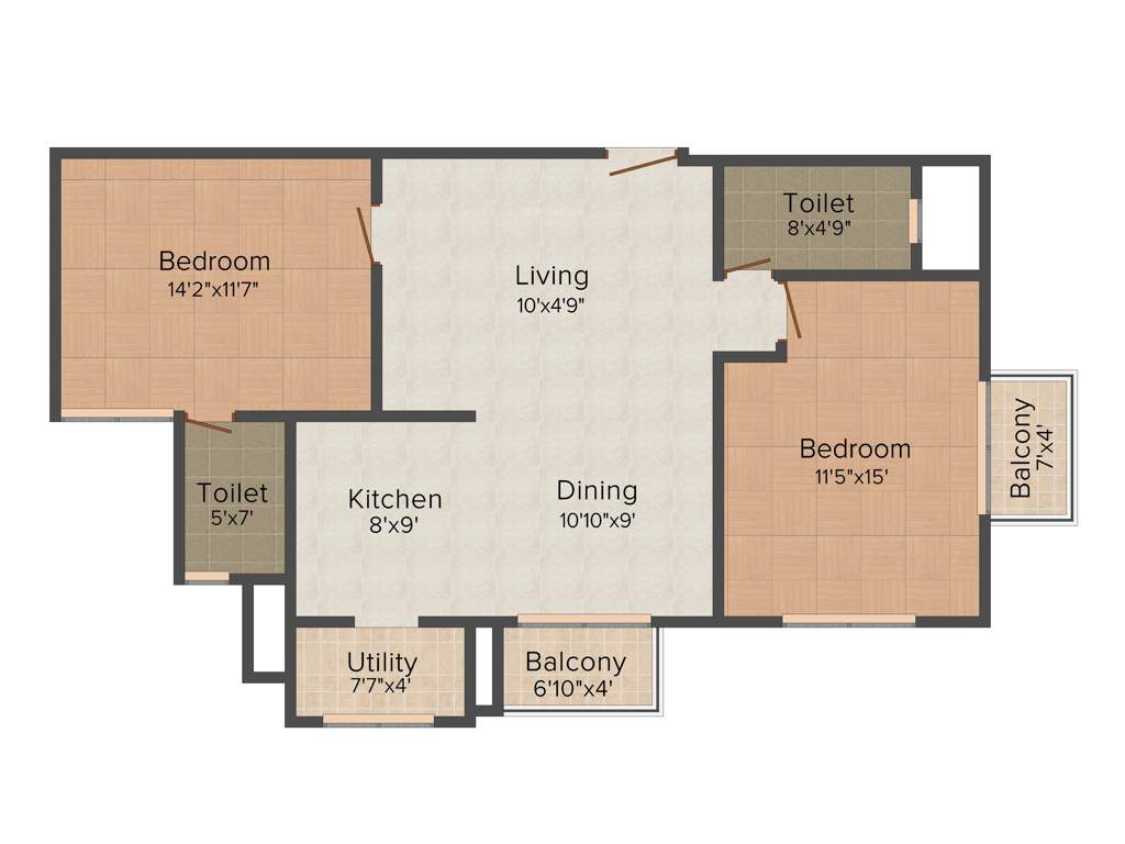 Vahe Imperial Gardens (2BHK+2T (1,155 sq ft) 1155 sq ft)