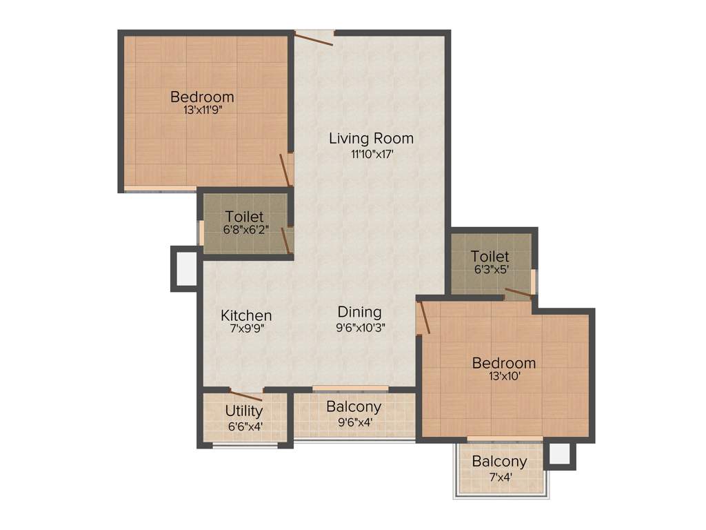 Vahe Imperial Gardens (2BHK+2T (1,205 sq ft) 1205 sq ft)