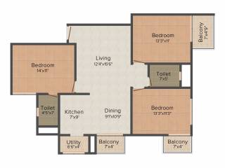 Vahe Imperial Gardens (3BHK+2T (1,360 sq ft) 1360 sq ft) Vahe Imperial Gardens (3BHK+2T (1,360 sq ft) 1360 sq ft)