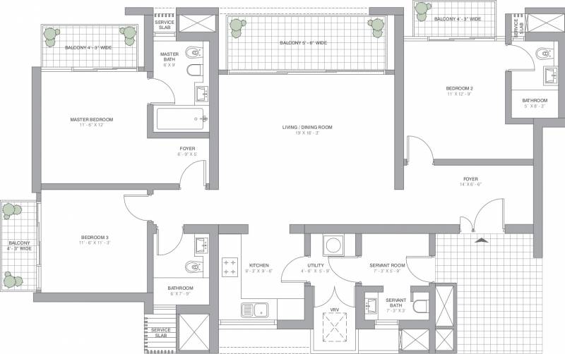 TATA Primanti (3BHK+3T (2,185 sq ft) + Servant Room 2185 sq ft)