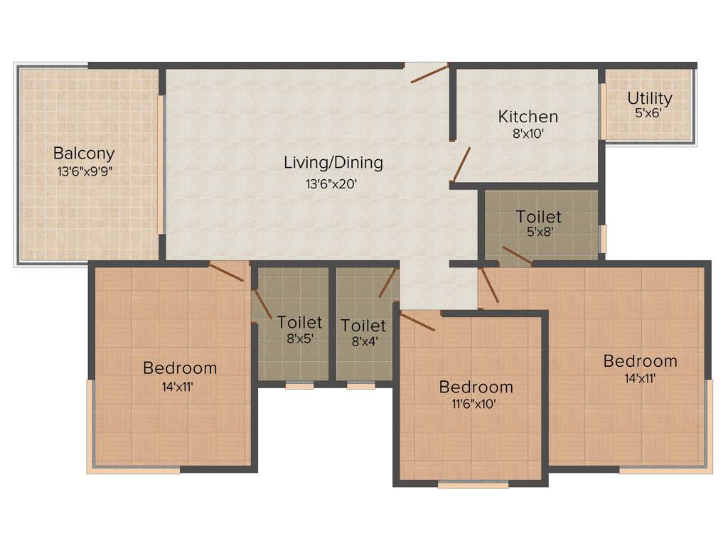 Bhujbal Eternity (3BHK+3T (1,435 sq ft) 1435 sq ft)