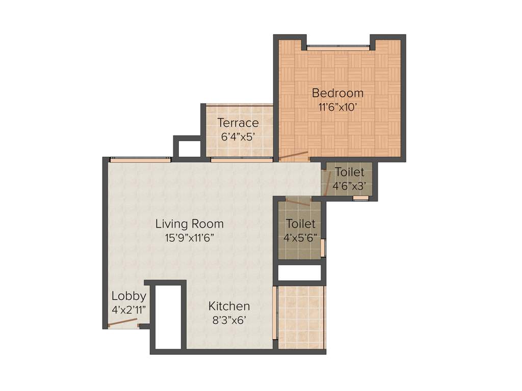 Anshul Kanvas (1BHK+1T (624 sq ft) 624 sq ft)