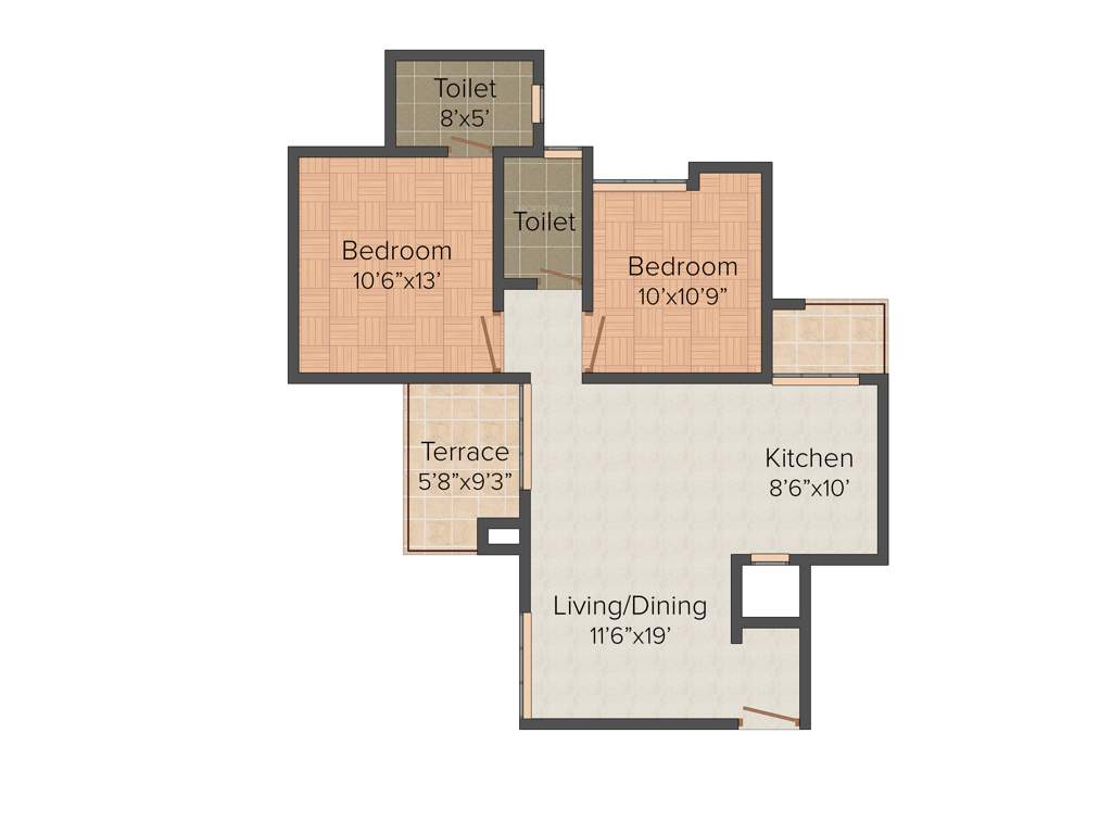 Anshul Kanvas (2BHK+1T (983 sq ft) 983 sq ft)