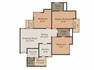 Urbtech Xaviers (3BHK+2T (1,400 sq ft) Servant Room 1400 sq ft) Urbtech Xaviers (3BHK+2T (1,400 sq ft) Servant Room 1400 sq ft)