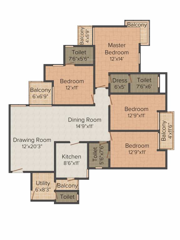 Urbtech Xaviers (4BHK+3T (2,250 sq ft) Servant Room 2250 sq ft) Urbtech Xaviers (4BHK+3T (2,250 sq ft) Servant Room 2250 sq ft)