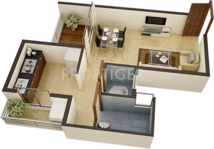 Space Green Earth Residency (1BHK+1T (465 sq ft) 465 sq ft)
