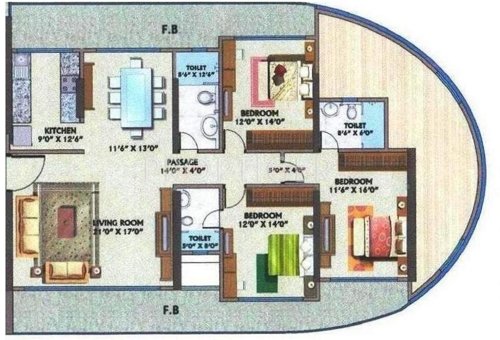 Atul Blue Empress (3BHK+3T (2,397 sq ft) 2397 sq ft)