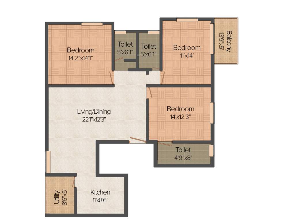 Citilights Blessings (3BHK+3T (1,680 sq ft) 1680 sq ft)