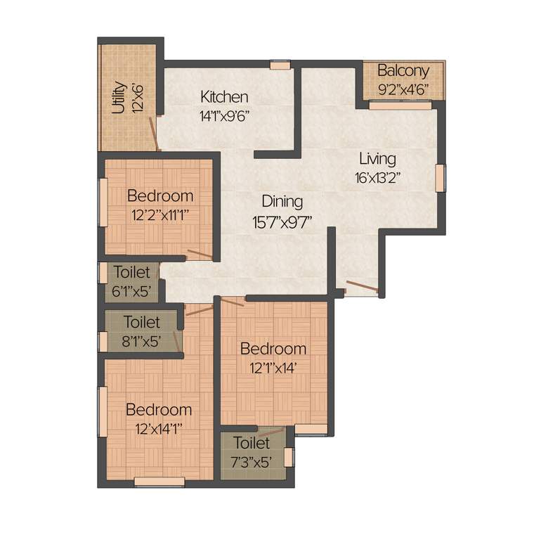 Citilights Blessings (3BHK+3T (1,780 sq ft) 1780 sq ft)