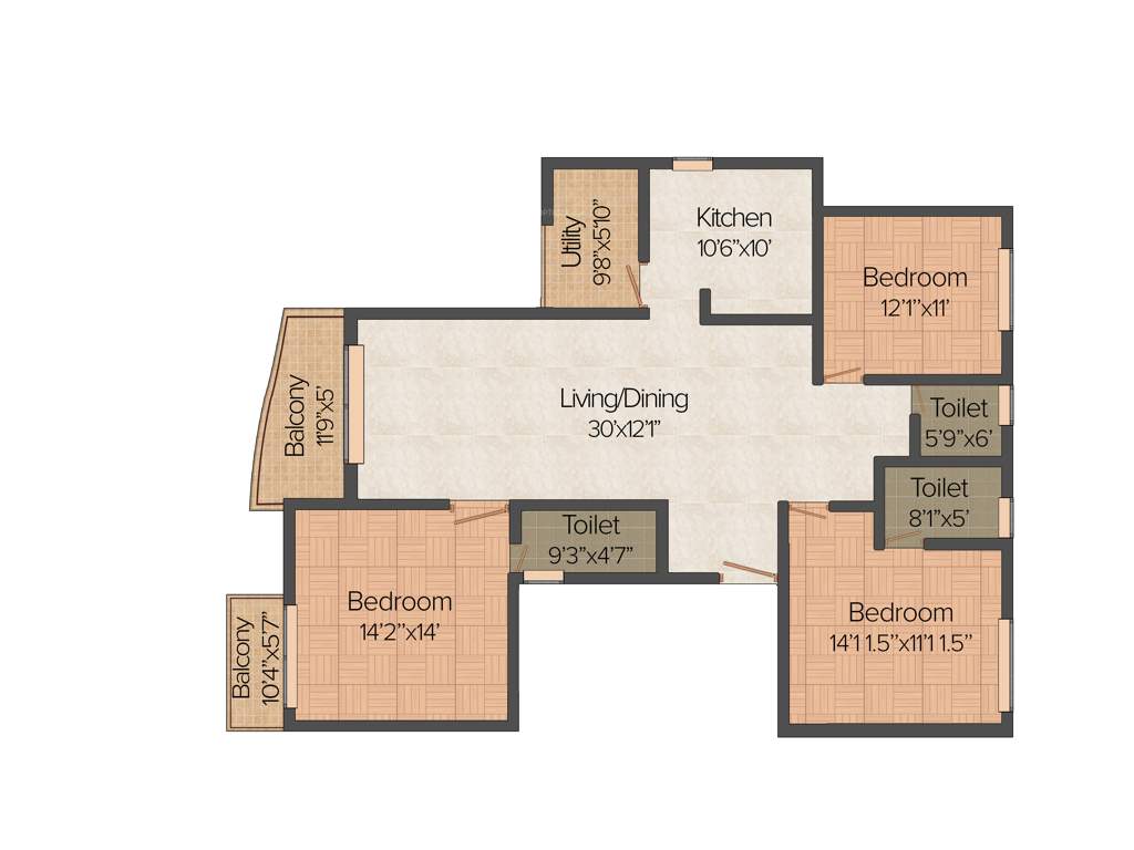 Citilights Blessings (3BHK+3T (1,840 sq ft) 1840 sq ft)