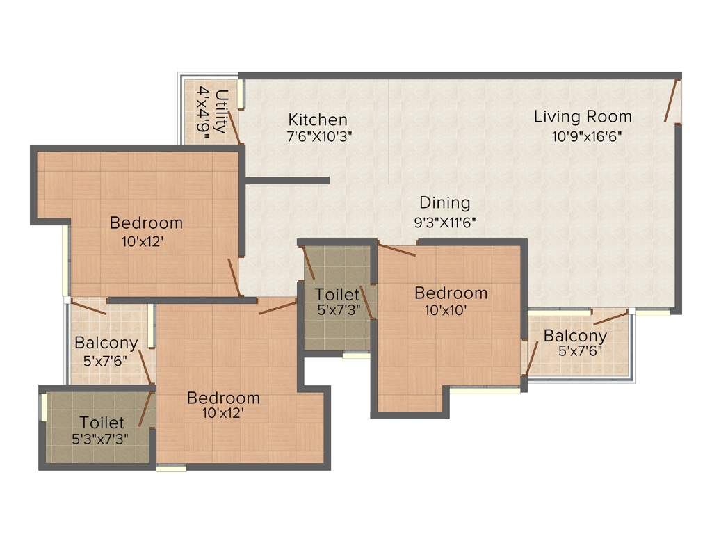 Shubhkamna City (3BHK+2T (1,370 sq ft) 1370 sq ft)