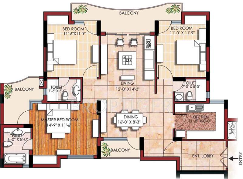 SVP Gulmohur Greens (3BHK+3T (1,775 sq ft) 1775 sq ft)