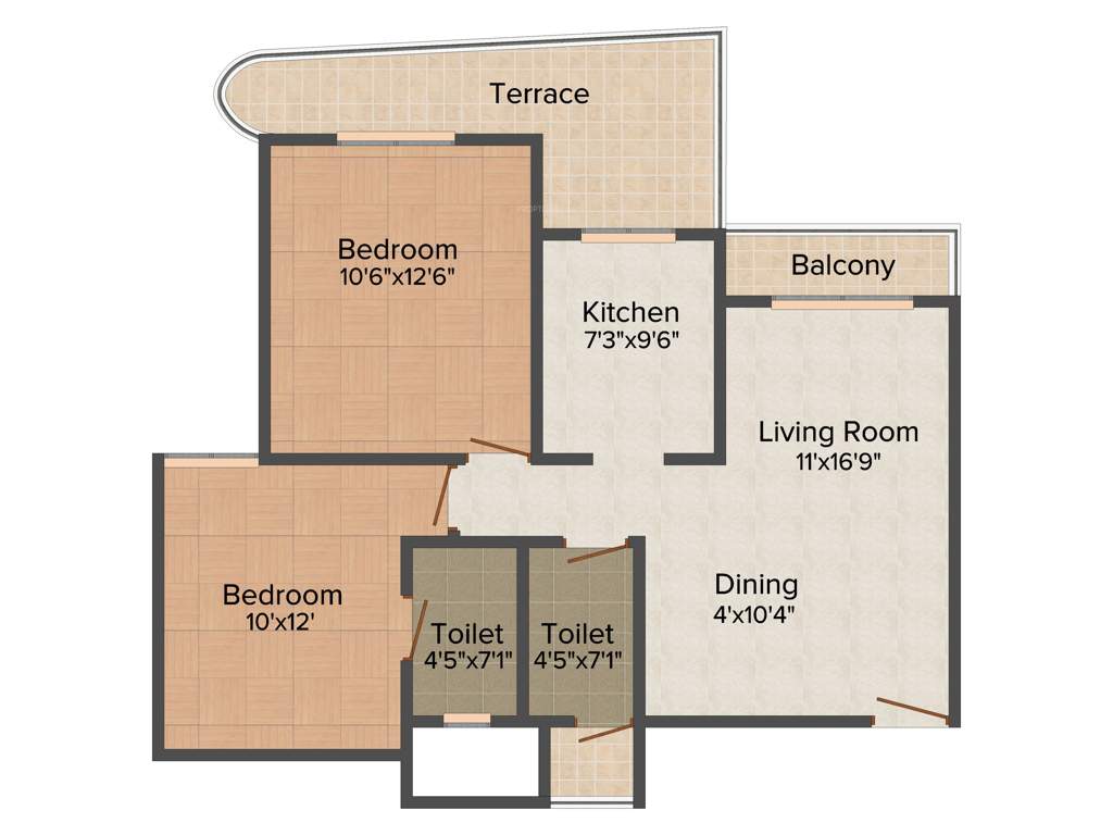 Vishwa Siyona (2BHK+2T (1,175 sq ft) 1175 sq ft)