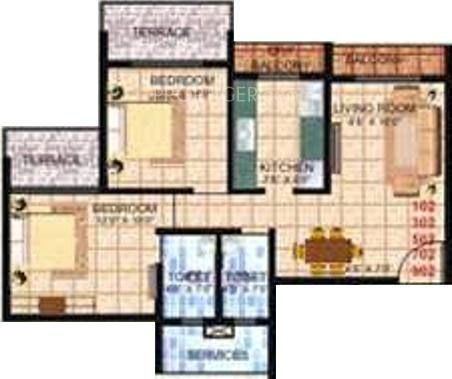 Bhagwati Hari Heights (2BHK+2T (1,080 sq ft) 1080 sq ft)