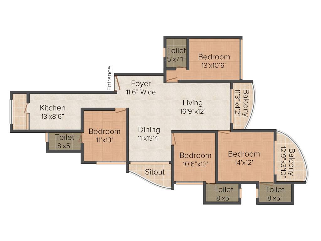 Prince Courtyard (4BHK+4T (2,320 sq ft) 2320 sq ft)