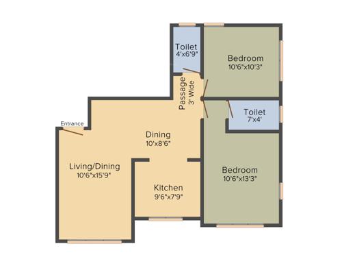 GHP Souvenir (2BHK+2T (1,091 sq ft) 1091 sq ft)