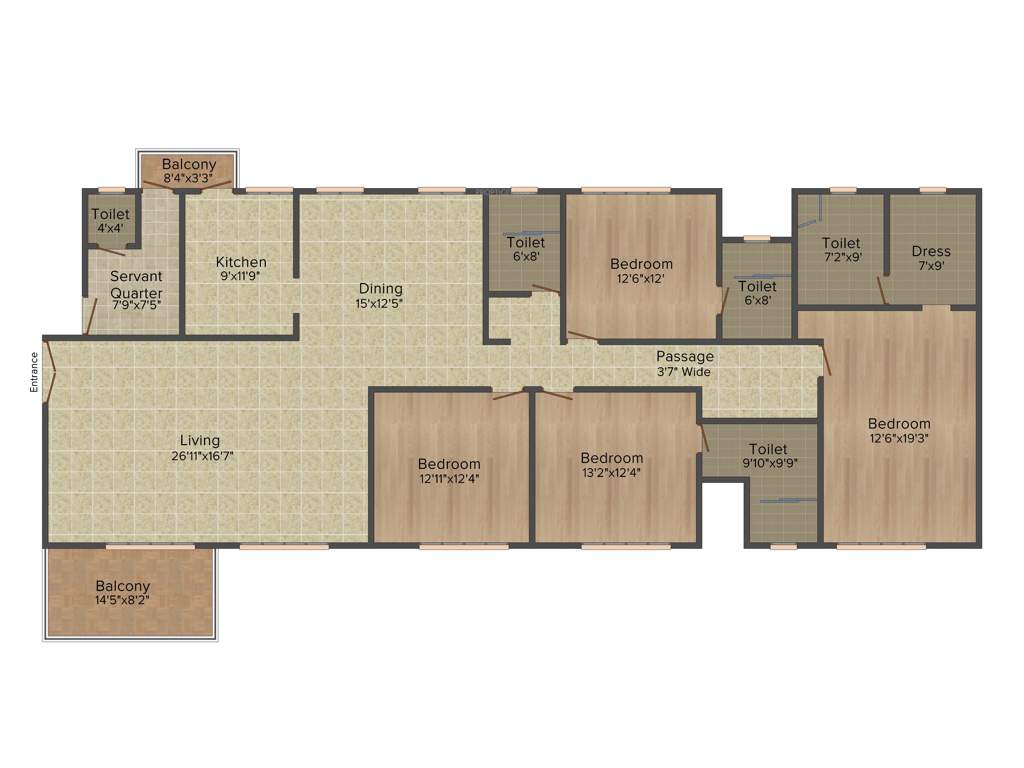 Ideal Ideal Exotica (4BHK+4T (3,305 sq ft)   Servant Room 3305 sq ft)