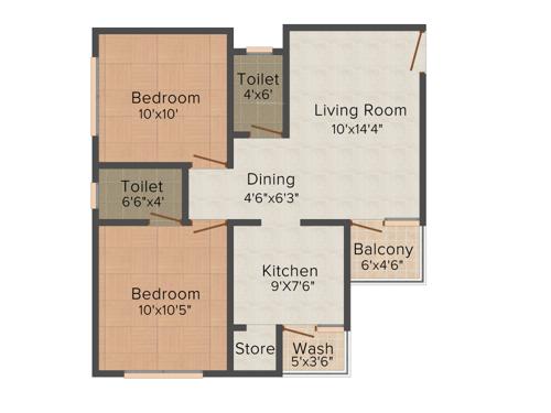 Sun Real Home (2BHK+2T (981 sq ft) 981 sq ft)