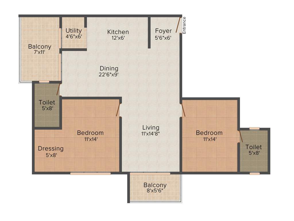 Srinivasa Sai Poorna Premier (2BHK+2T (1,546 sq ft) 1546 sq ft)