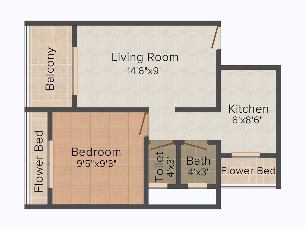 Sapphire Crest (1BHK+1T (665 sq ft) 665 sq ft)