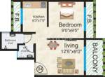 Sapphire Gods Gift (1BHK+1T (680 sq ft) 680 sq ft)