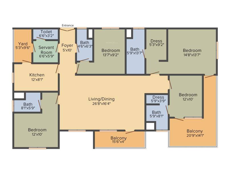 Emaar Premier Terraces (4BHK+4T (2,625 sq ft)   Servant Room 2625 sq ft)