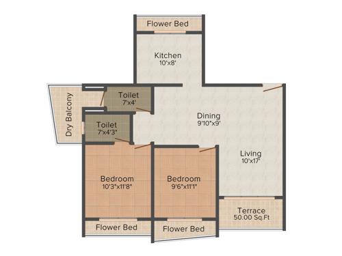 Sadguru Platinum (2BHK+2T (1,240 sq ft) 1240 sq ft)