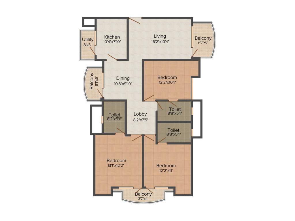 Akme Raaga (3BHK+3T (1,667 sq ft) 1667 sq ft)