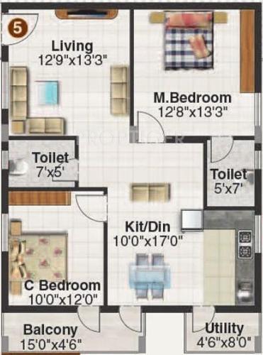 SV Vrushabadri Willows (2BHK+2T (1,250 sq ft) 1250 sq ft)