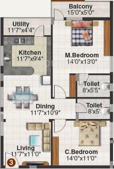 SV Vrushabadri Willows (2BHK+2T (1,330 sq ft) 1330 sq ft) SV Vrushabadri Willows (2BHK+2T (1,330 sq ft) 1330 sq ft)