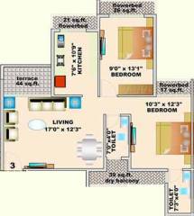 Kamdhenu Lifespaces Oaklands (2BHK+2T (1,158 sq ft) 1158 sq ft)