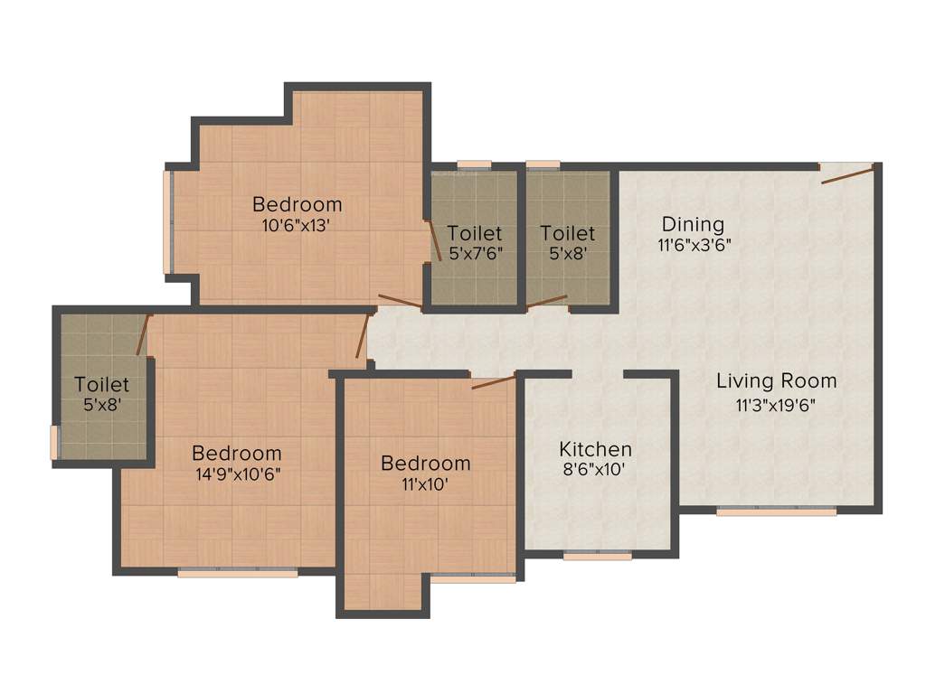 Today Imperia (3BHK+3T (1,480 sq ft) 1480 sq ft)