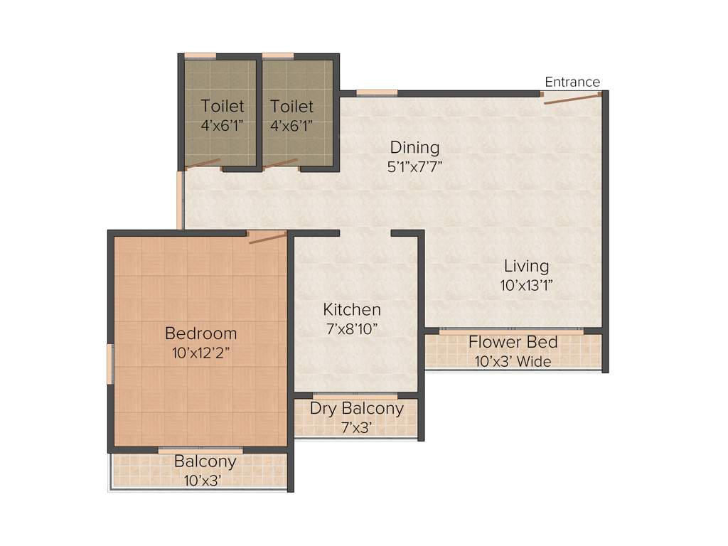 Jyoti Harmony (1BHK+1T (685 sq ft) 685 sq ft)