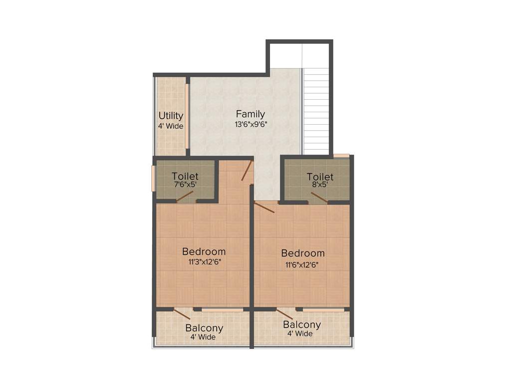 Sai Associates Lavender 3BHK+3T (2,000 sq ft)