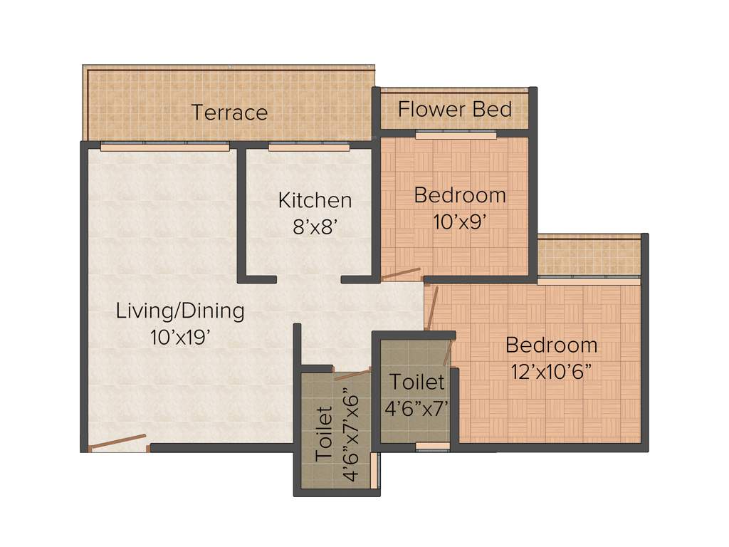 Kaamdhenu Sai pushpam (2BHK+2T (1,085 sq ft) 1085 sq ft)