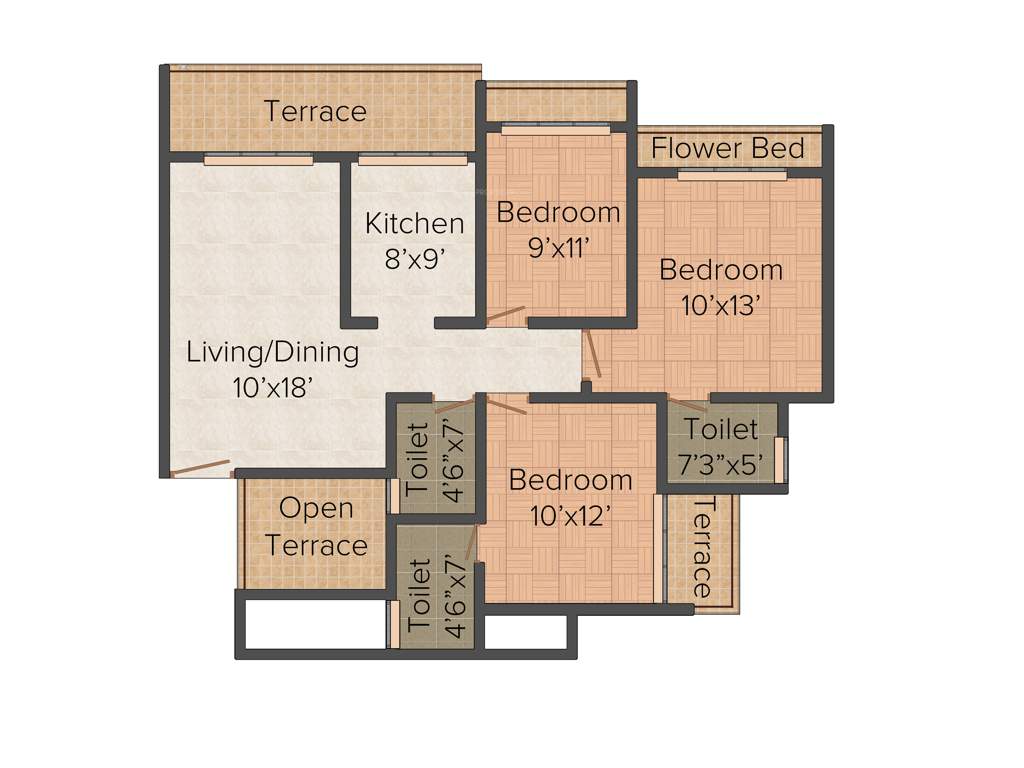 Kaamdhenu Sai pushpam (3BHK+3T (1,385 sq ft) 1385 sq ft)