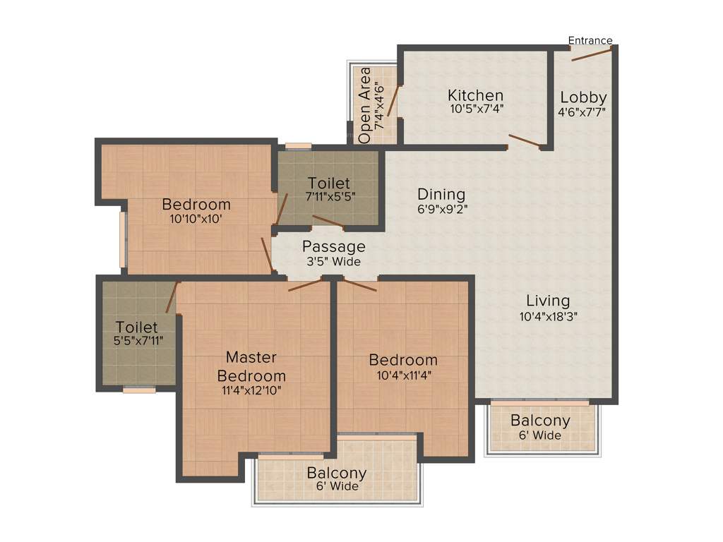 ATS Allure (3BHK+2T (1,350 sq ft) 1350 sq ft)