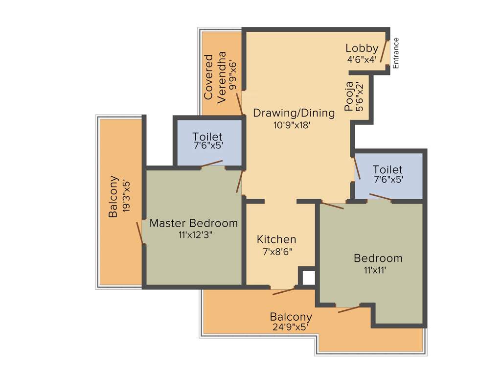 Ace Aspire (2BHK+2T (1,125 sq ft) + Pooja Room 1125 sq ft)