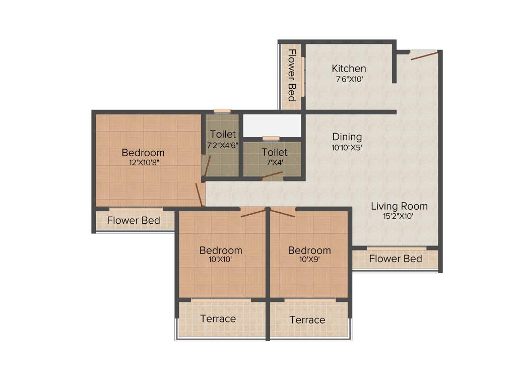 Mhalsa Residency (3BHK+2T (1,335 sq ft) 1335 sq ft)