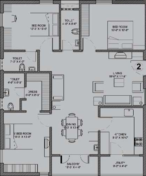 Rami Reddy Laxmi Ram Splendor (3BHK+3T (1,450 sq ft) 1450 sq ft)