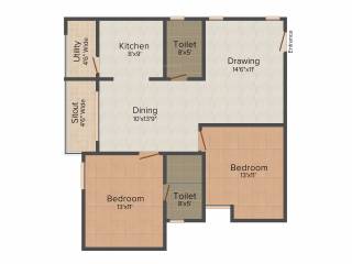 Sree Builders and Developers CRJ Residency (2BHK+2T (1,140 sq ft) 1140 sq ft)