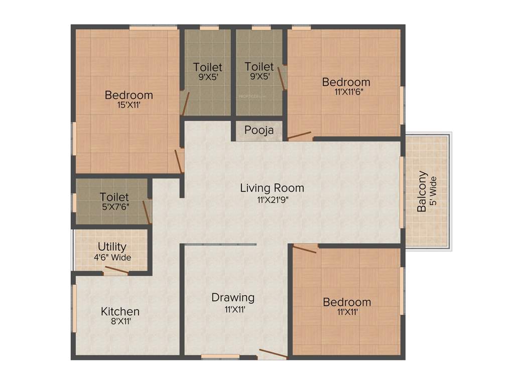 Aditya Empress Towers (3BHK+3T (1,575 sq ft) 1575 sq ft)