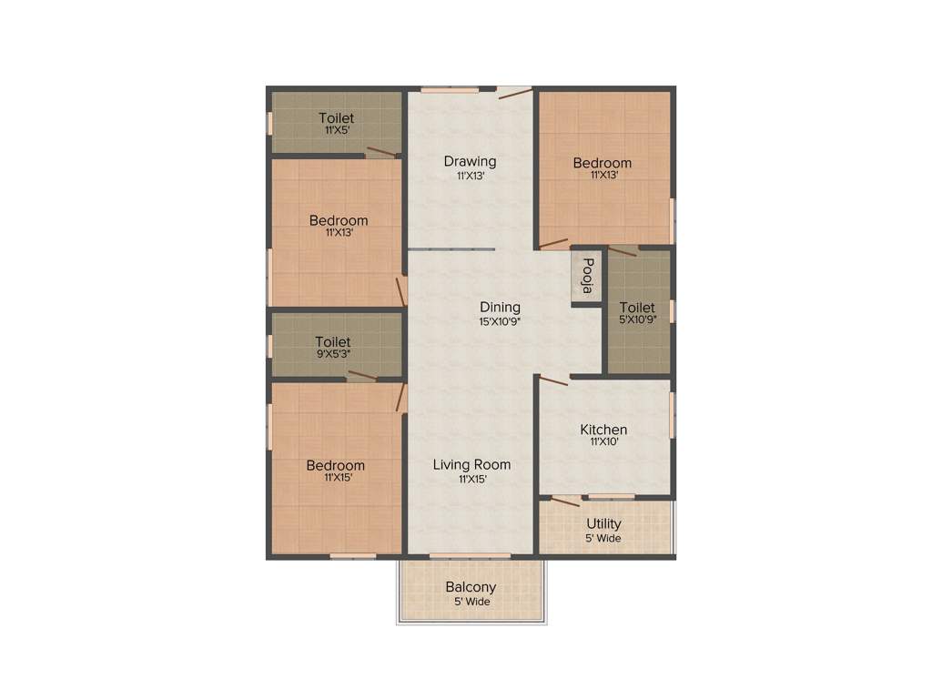 Aditya Empress Towers (3BHK+3T (1,890 sq ft) 1890 sq ft)