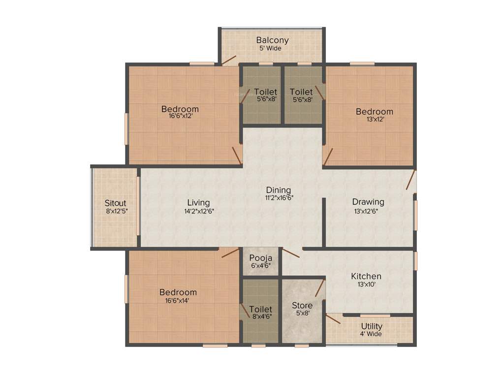 Aditya Empress Towers (3BHK+3T (2,385 sq ft) 2385 sq ft)