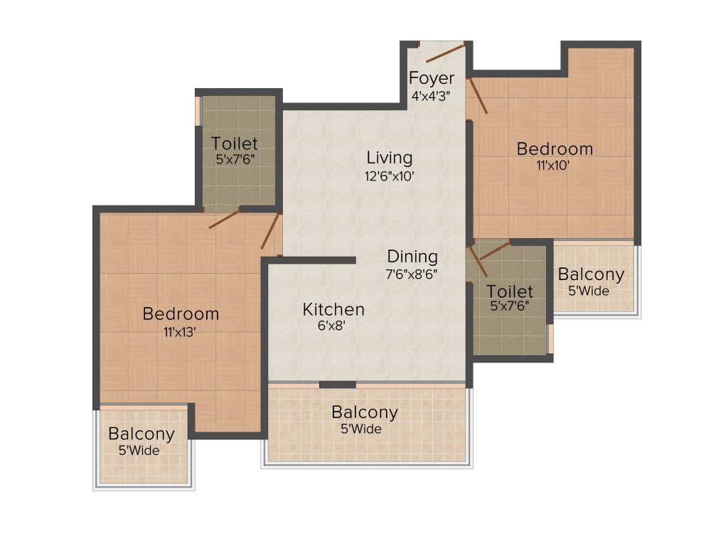 Skytech Matrott (2BHK+2T (1,015 sq ft) 1015 sq ft)
