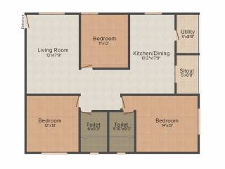 Radiant Elitaire (3BHK+3T (1,520 sq ft) 1520 sq ft)